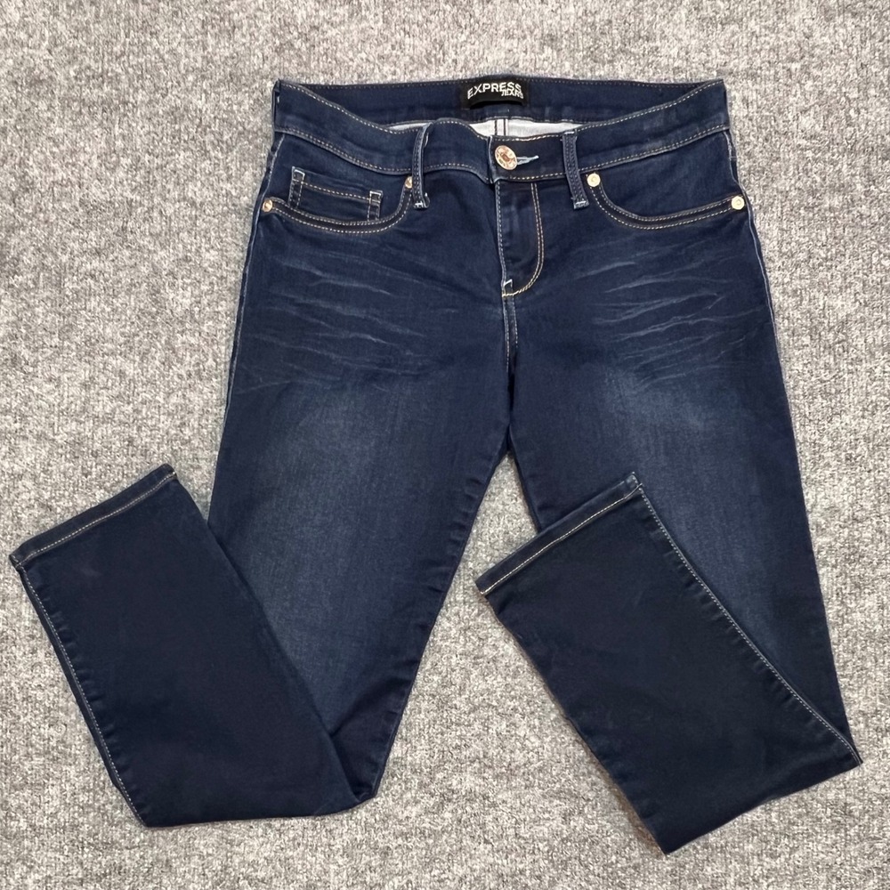 Express Cropped Jean Legging Women 4R Indigo Low Rise Stella Regular Fit